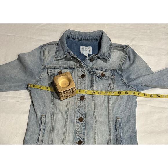 MARKET & SPRUCE Denim Button Up Jean Jacket Womens XS Blue stretch western chic - Picture 4 of 7